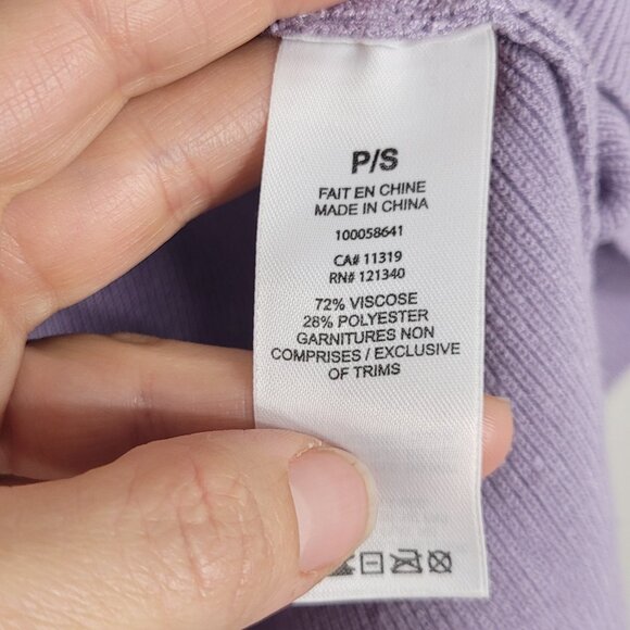 Dynamite Light Purple Puff Sleeve V-Neck Knitted Pullover Sweater Cropped Small - Picture 8 of 12